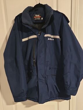 Delta Men’s Dark Blue Raincoat with Reflective Stripe